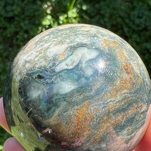 Indian Agate Sphere, 248g and Sphere Stand Included